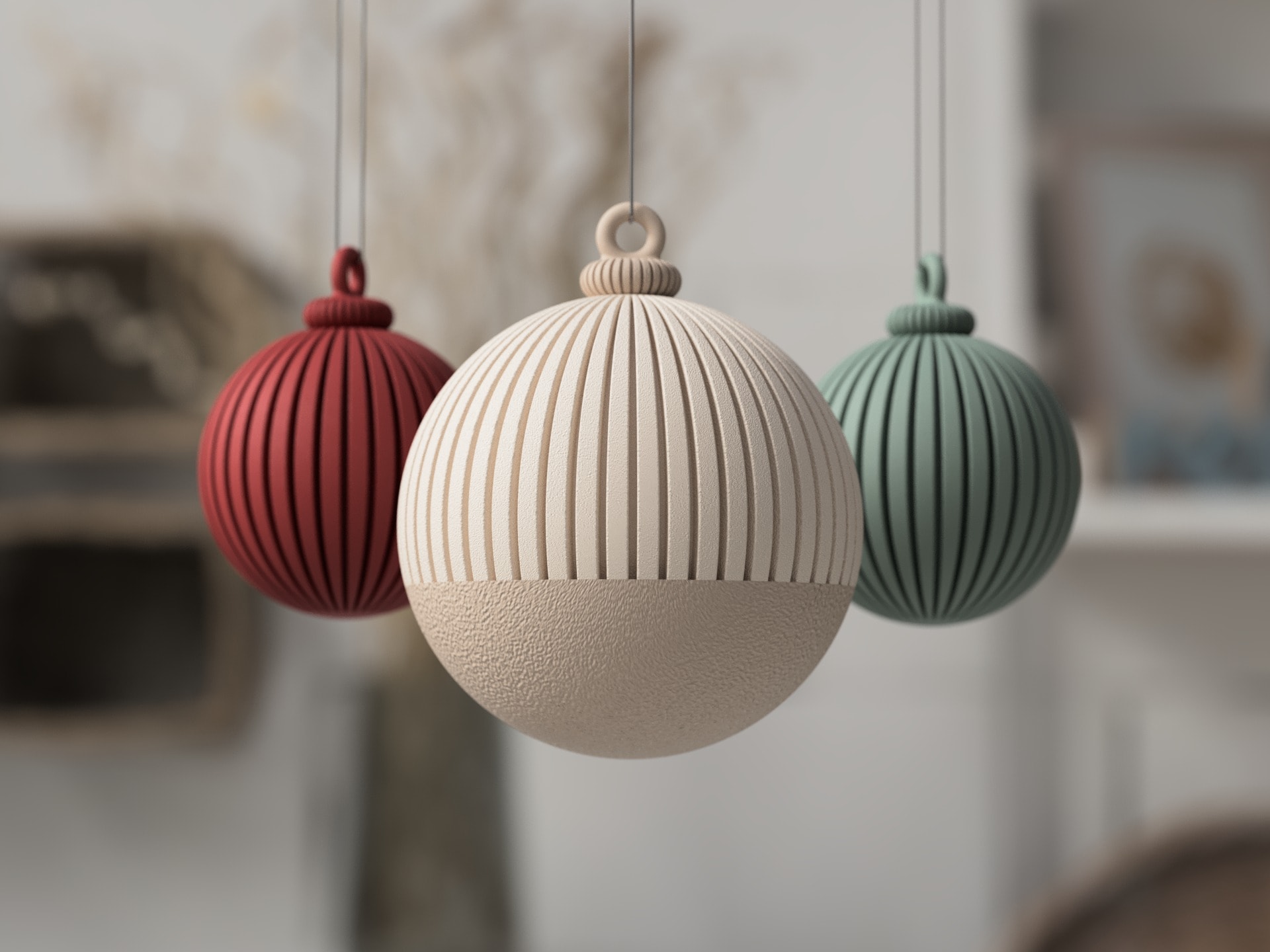 Japandi-style Christmas bauble for the tree