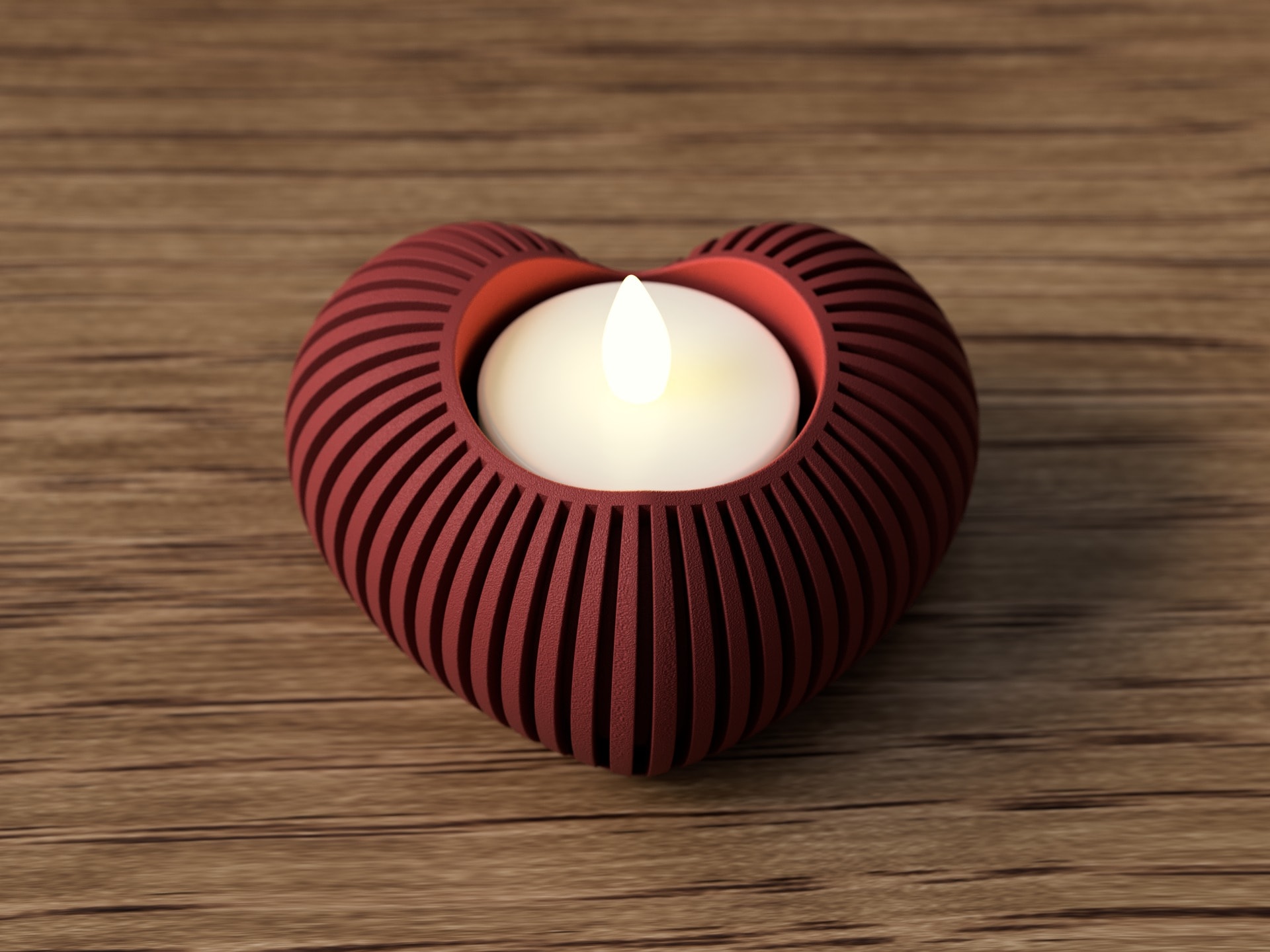 Heart-shaped LED tealight holder