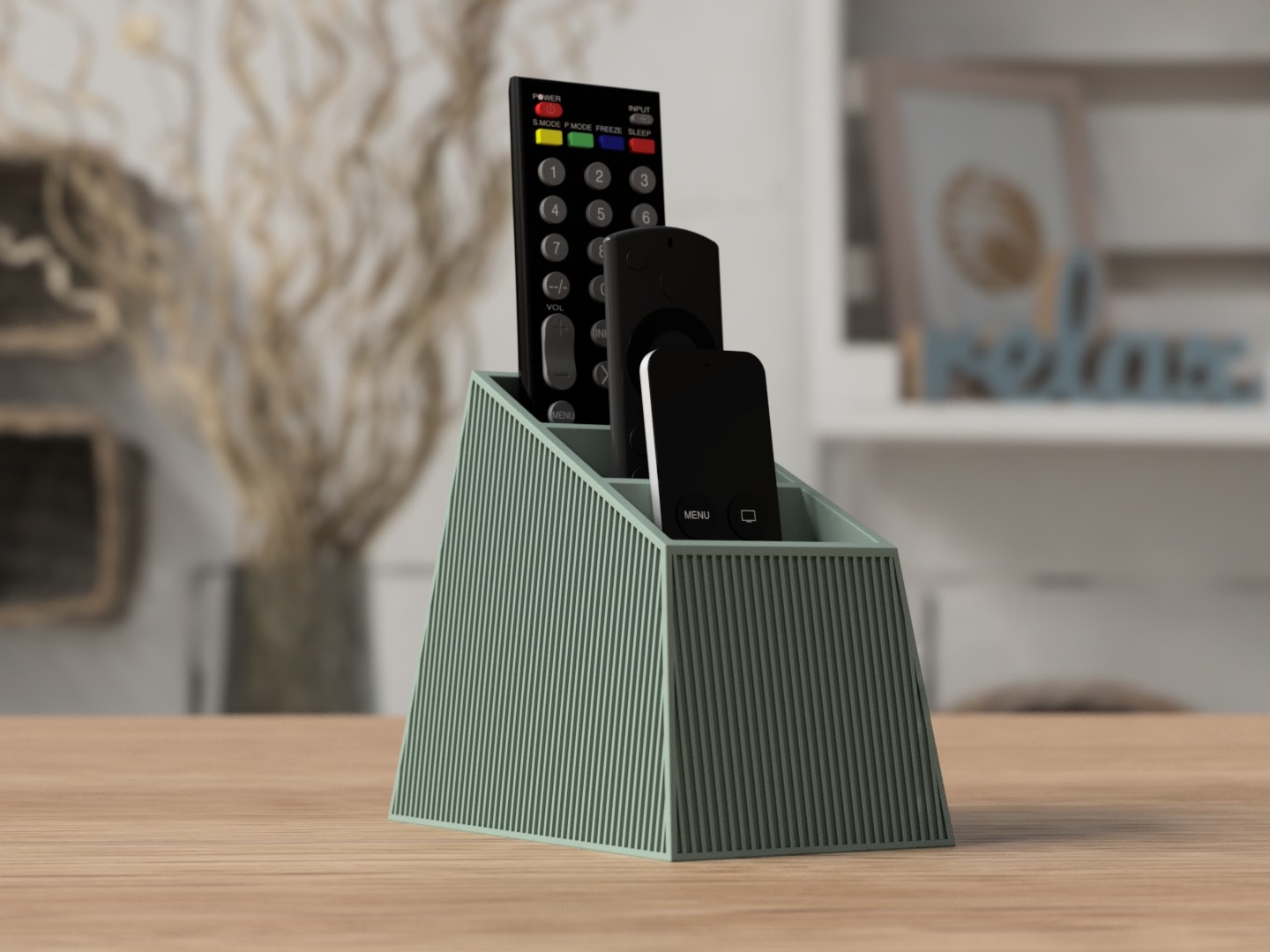 Remote control organizer with three slots
