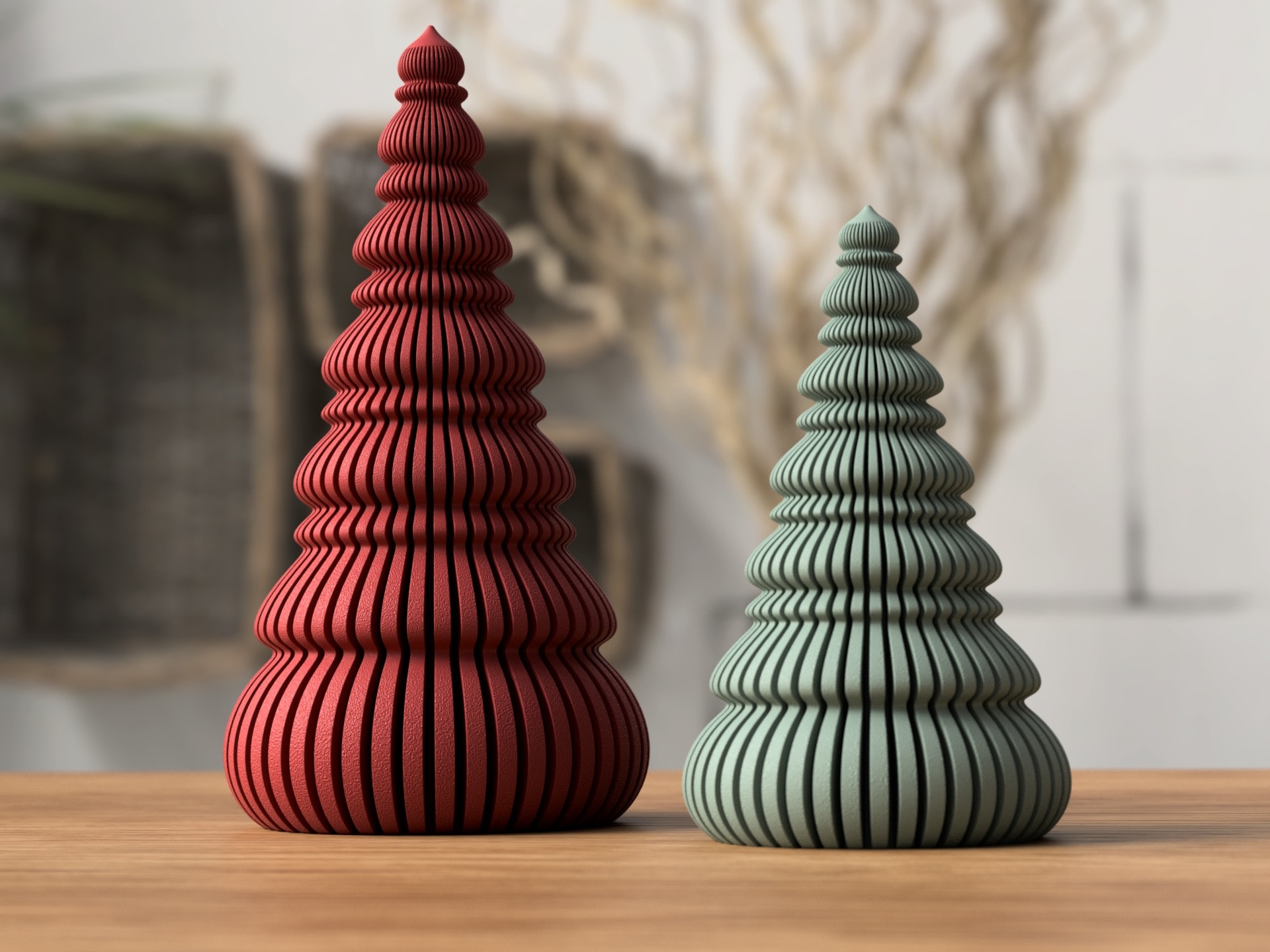 Ribbed Nordic-style Christmas tree decoration