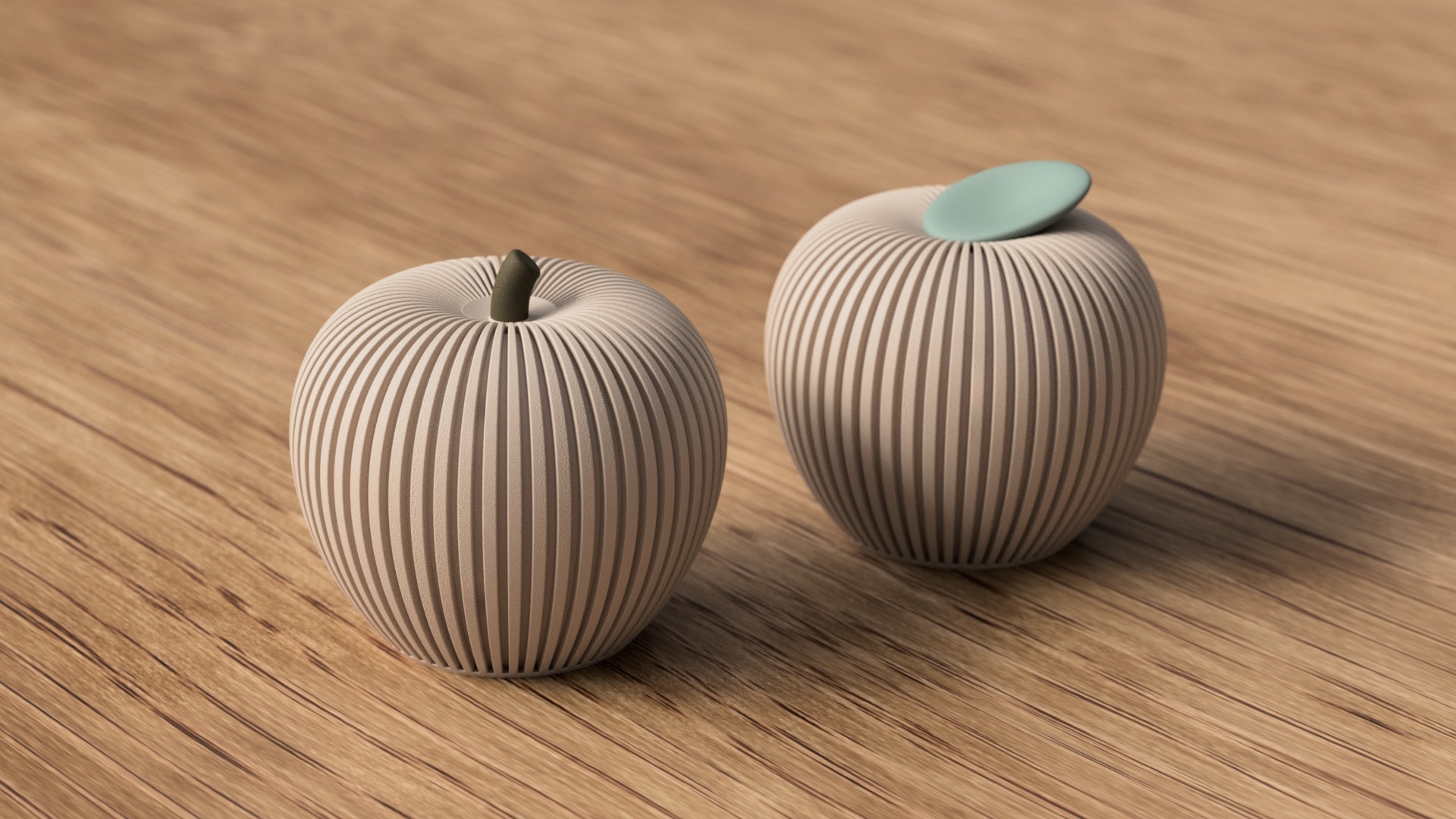 Ribbed decorative apple, autumn decoration